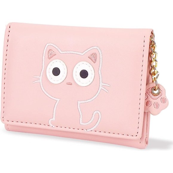 Wallets for Girls Leather RFID Blocking Small Trifold Wallet with ID Window - Picture 1 of 9